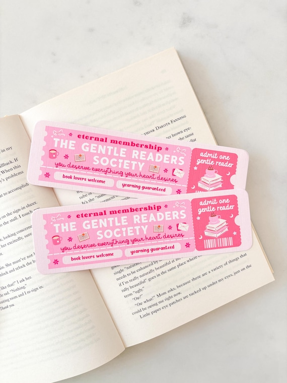 The Gentle Readers Society Bookmark | Book Lovers Ticket Bookmark | Book Club Bookmark