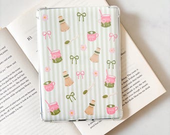 Coquette Matcha Girl Kindle Insert | Girly Ereader Insert | Iced Matcha Girl | For Ereader Case | Matcha Girly
