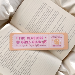 The Clueless Girls Club Lesezeichen | Lesezeichen Visitenkarte | Buchliebhaber Club | Bücherwurm Geschenk | Romanze Leseratte | Buchklub Lesezeichen
