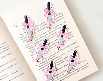 True Crime Girlie Knife Sticker | Cute Book Sticker | Vinyl Sticker | Laptop Decal | Thriller Reader | Coquette Sticker | Journal Sticker