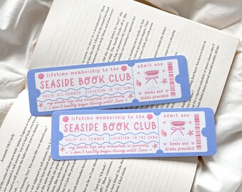 The Seaside Book Club Bookmark | Summer Bookmark | Book Club Ticket | Admit One Bookmark | Cute Bookmark | Book Lovers Bookmark