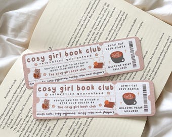 Cosy Girl Book Club | Coffee And Book Lover Bookmark | Fall Bookmark | Autumn Fall Themed Bookmark | Cosy Girls Club | Cozy Vibes