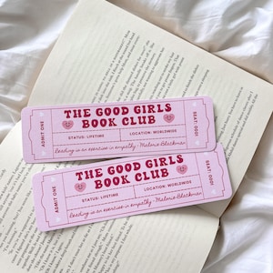 The Good Girls Book Club Lesezeichen | Feministischer Buchklub | Girly Lesezeichen | Buchen Sie Club-Karte | Mädchen vereinen | Bösewichte Buchklub
