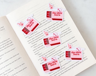 Slow Burn Book Club Sticker | Cute Journal Sticker | Ereader Sticker | Cute Matchbox Sticker | Romance Reader Sticker | Book Tropes