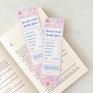 Beach Read Book Store Receipt Bookmark | Summer Bookshop Bookmark | Bookshop Receipt | Romance Bookmark | Romance Reader | Receipt Bookmark