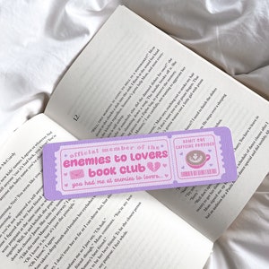 Enemies To Lovers Book Club Bookmark | Book Lovers Club | Book Trope Bookmark | Book Club Ticket | Romance Bookmark image 2