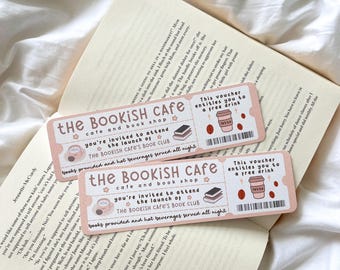 The Bookish Cafe Book Club | Coffee And Book Lover Bookmark | Coffee Obsessed Bookmark | Fall Bookmark | Autumn Fall Theme | Cosy Girls Club