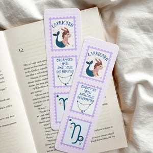 Steinbock Lesezeichen Lesezeichen | Lesezeichen Sternzeichen | Niedliches Sternzeichen Lesezeichen | Horoskop Lesezeichen | Bücherwurm Geschenk