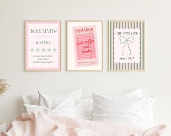 Book Club Art Print | A4 A5 Print | Wall Art | Reading Nook Wall Art | Soft Girl Wall Art | Book Review Art Poster