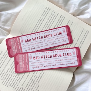Bad Witch Book Club Bookmark | Bookmark Ticket Voucher | Witch Lit | Fantasy Book Club | | Book Lover Gift | Autumn Fall Bookmark