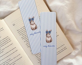 Zeer ingetogen konijn bladwijzer | Coquette Rabbit bladwijzer | Romance Reader bladwijzer | Coquette Bow bladwijzer | Bladwijzer lente | Paaskonijn