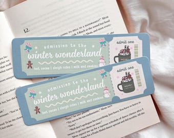Winter Wonderland Bookmark | Christmas Bookmark | Book Club Ticket Bookmark | Cute Winter Bookmark