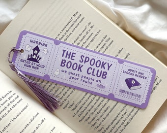 Spooky Book Club | Zakładka Halloween | Jesienna zakładka | Czytelnik Horrorów | Zakładka Book Club | Słodka zakładka