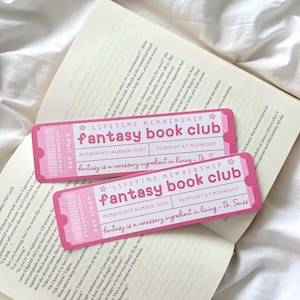 Fantasyboekenclub | Roze boekenclub bladwijzer | Fantasielezer | Fantasie bladwijzer | Eén bladwijzer toestaan
