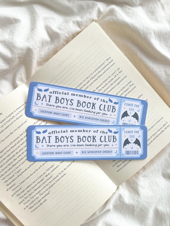 Bat Boys Book Club Bookmark | Fae Book Club Ticket Bookmark | Romantasy Bookmark | Book Boyfriend Bookmark | Night Court Bookmark