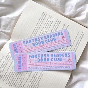 Marcador do Clube do Livro de Leitores de Fantasia | Marcador do leitor de fantasia | Livros de fantasia | Amante de livros | Presente livresco | Amante de fantasia