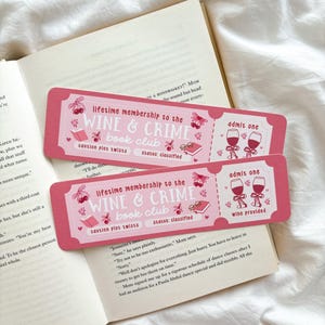 Wine & Crime Book Club | Thriller Bookmark | Murder Mystery Book Club Bookmark | Book Club Babes