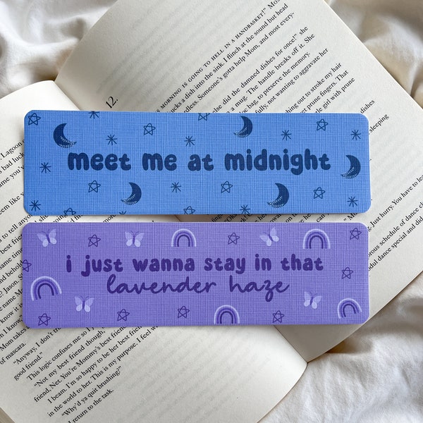 Midnights Inspired Bookmarks - Set of 2 With Tassels - Taylor Midnights | Lavender Haze | Meet Me At Midnight