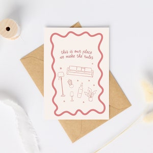 This Is Our Place We Make The Rules | Lover Card | Drawn Line Print Art | Vintage Y2K | Cottage Core Card