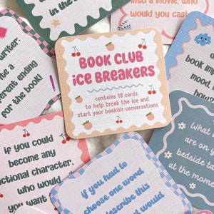 Book Club Diskussionskarten | Book Club Ice Breaker Fragen | Buch-Liebhaber Geschenk | Bücherwurm Geschenk | Buchklub-Starterpaket