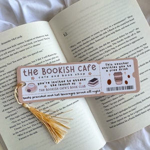 The Bookish Cafe Book Club | Coffee And Book Lover Bookmark | Coffee Obsessed Bookmark | Fall Bookmark | Autumn Fall Theme | Cosy Girls Club