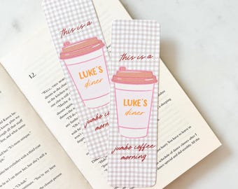 Marcapáginas Jumbo Luke's Coffee Morning / Marcapáginas de otoño / Marcapáginas acogedor y bonito / Marcapáginas de café / Ambientes acogedores de libros
