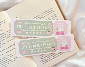 Zakładka Public Library | Zakładka Library Ticket | Zakładka Book Club | Zakładka Admit One | Bookish Girl | Urocza zakładka