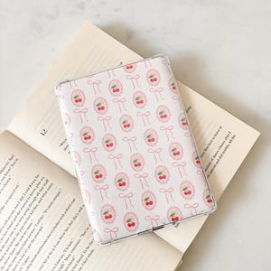 Coquette Cherries Pattern Kindle Insert | Cherries Pattern Kindle Case | Coquette Bow Ereader Insert | Romance Kindle Insert | Ereader Case