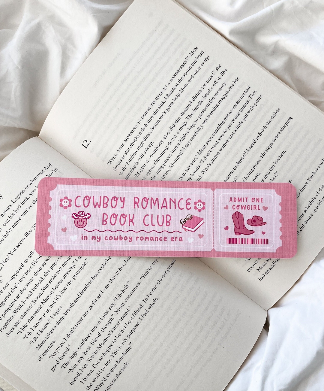 Cowboy Romance Book Club Bookmark | Bookmark Ticket | Book Lover Club ...