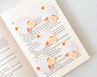 Fall Into A Good Book Fall Sticker | Cute Journal Sticker | Ereader Sticker | Autumn Cosy Sticker | Autumn Book Girl Sticker | Fall Reads