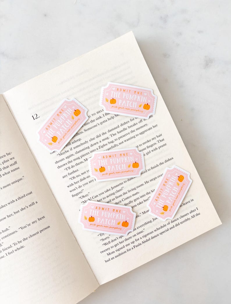 Pumpkin Patch Ticket Sticker | Cute Journal Sticker | Ereader Sticker | Pumpkin Patch Ticket Sticker | Fall Autumn Sticker | Cute Pumpkins image 1