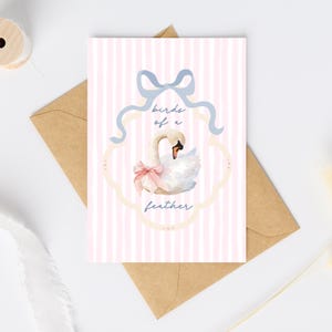 Birds Of A Feather Karte | Kokette Liebe Karte | Lustige Valentinstagskarte | Geburtstagskarte | Besties Karte | Kokette Bogen Karte