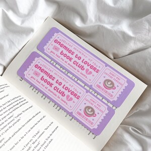 Enemies To Lovers Book Club Bookmark | Book Lovers Club | Book Trope Bookmark | Book Club Ticket | Romance Bookmark image 4