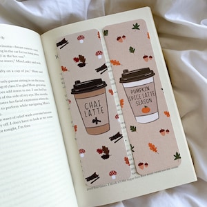 Autumn Fall Bookmarks | Pumpkin Spice Latte | Chai Latte Bookmark | Book Lovers | Fall Season Themed Bookmarks | Cozy Season | Coffee Lover
