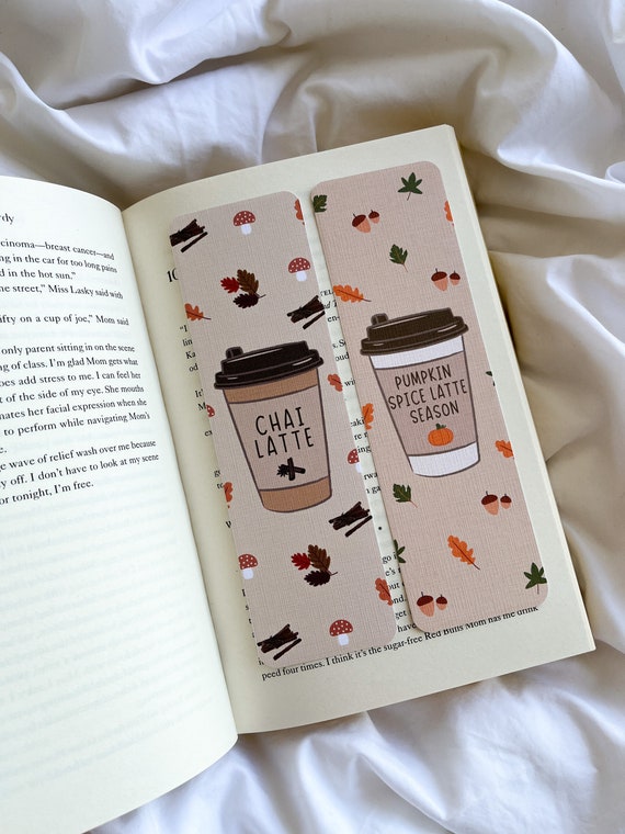 Autumn Fall Bookmarks | Pumpkin Spice Latte | Chai Latte Bookmark | Book Lovers | Fall Season Themed Bookmarks | Cozy Season | Coffee Lover