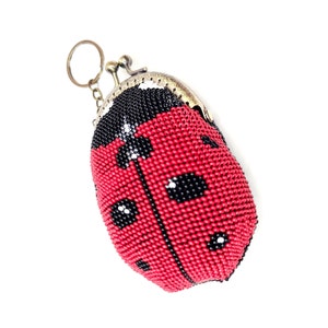 Marienkäfer Münze, Mini Geldbörse, Perlen Geldbörse, Schlüsselanhänger, Accessoire, Geschenk für Frauen und Kinder für jeden Urlaub