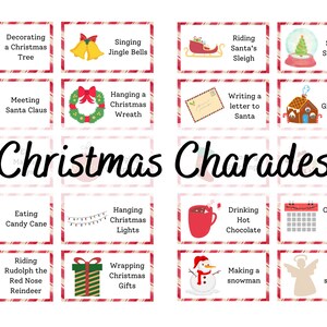 Chistmas Charades | Printable Holiday Party Game for Kids and Family