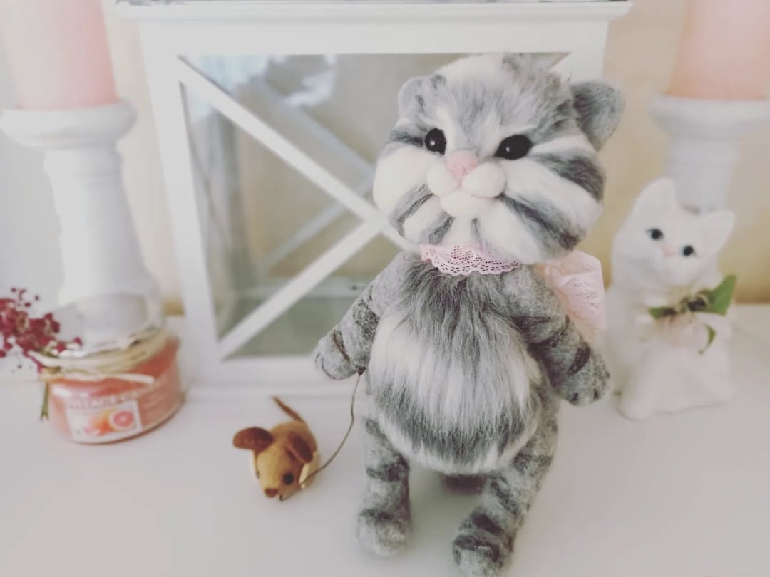 Cute Cat Maja Made of Felt