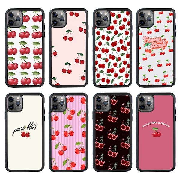 Cherry Handytasche für iPhone 6 7 8 11 12 13 14 iPhone XR X Pro Plus / Samsung Galaxy S22 S21 S20 Ultra A12 A52 A70 / Huawei / Google Pixel