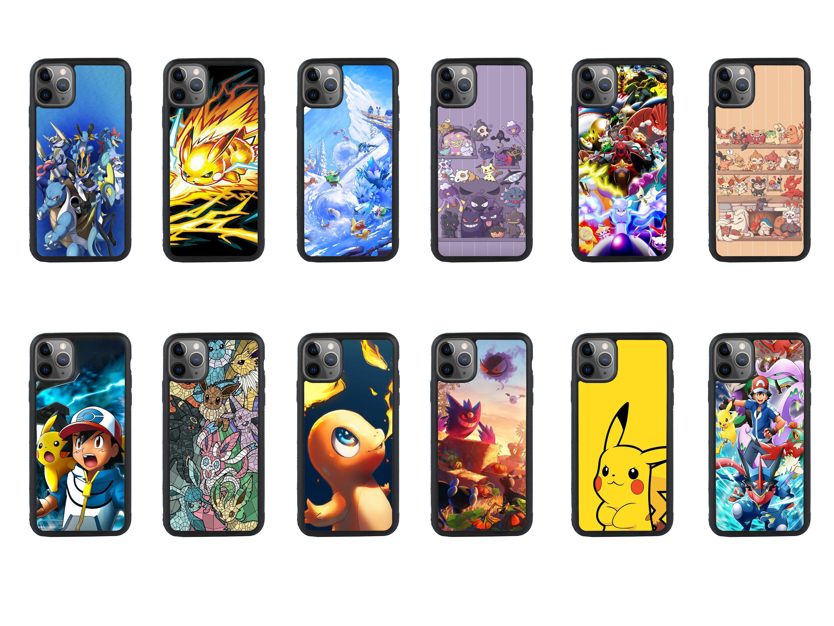 For Samsung Galaxy Z Flip 5/ 4/ 3 Pokemon Pattern Hard Case Cover Pikachu  Gengar