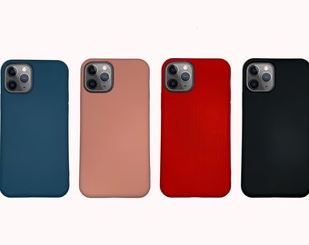 Matte Silicone Rubber Phone Case & Soft Inner Felt Lining for Apple iPhone 14 Pro Max Plus 13 12 11 X XS XR * Supports Wireless QI Charging