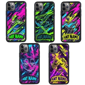 Personalised Neon Camo Phone Case for iPhone 11 12 13 14 15 16 XR X Pro Plus / Samsung Galaxy S23 S22 S21 S20 Ultra A12 A52 / Huawei Pixel