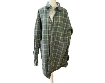 Camisa de manga larga a cuadros con botones y corte vaquero George Strait de Wrangler para hombre, talla 2XLT, color verde y azul.