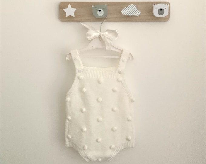 Baby Romper “Popcorn” | Handmade Cotton Outfit | Recycled Fabric | Adjustable Straps | Made in Portugal