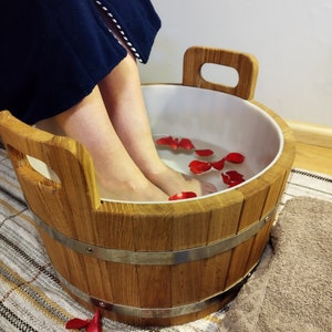 Oak foot bath with handles 25l ( Handmade)
