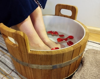 Oak foot bath with handles 25l ( Handmade)