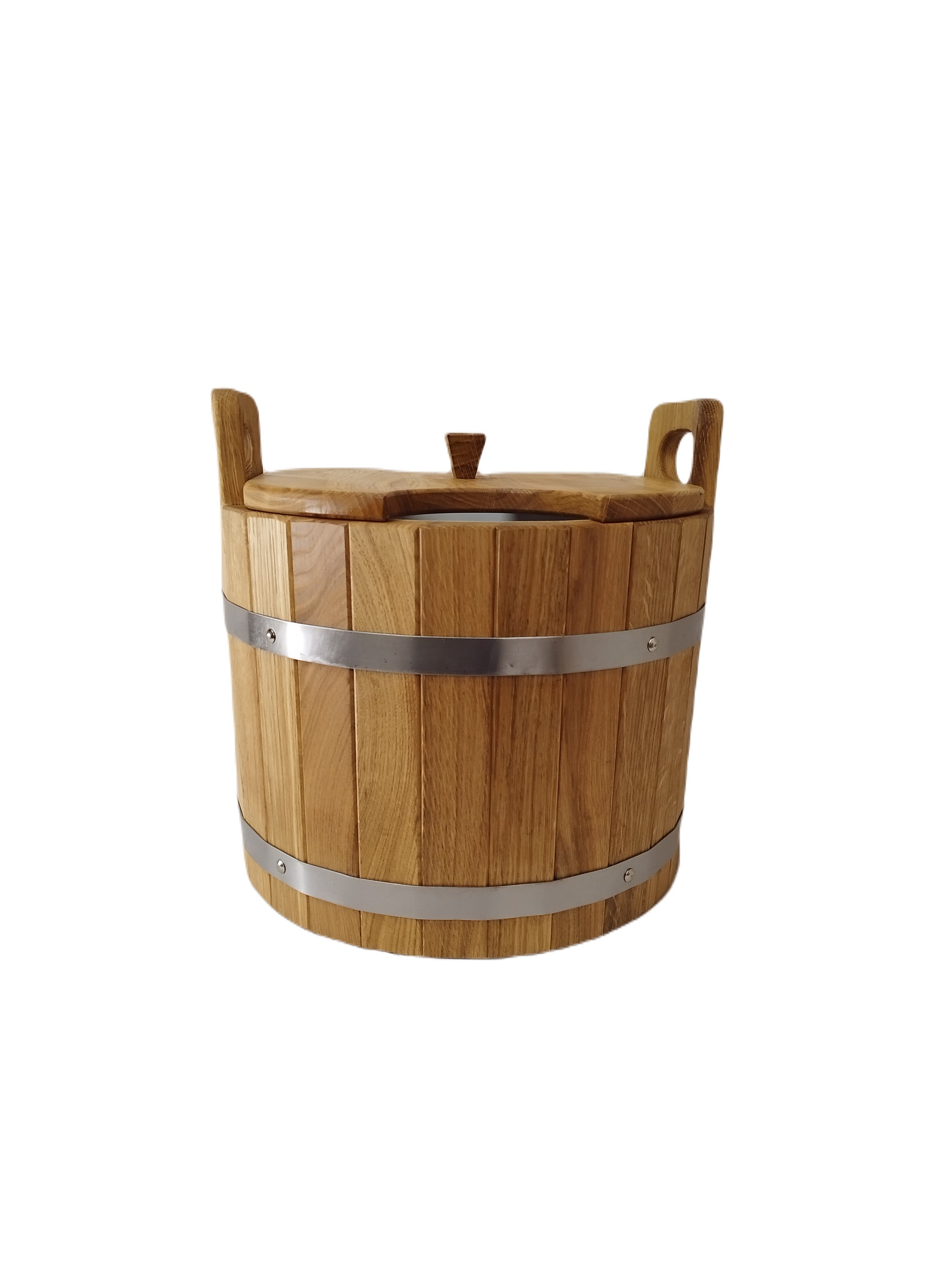 20l Sauna bucket with handles and lid / bucket with lid/ Handmade Wood Oak bucket/ best quality / sauna accessories/ Gift idea.