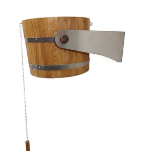 Sauna bucket shower 20l with stainless steel holders / sauna waterfall / extreme shower / cold shower bucket/ shock bucket shower