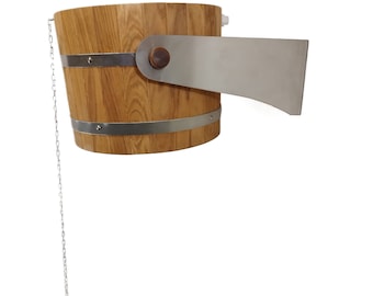 Sauna bucket shower 20l with stainless steel holders / sauna waterfall / extreme shower / cold shower bucket/ shock bucket shower