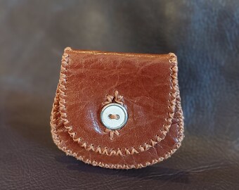 Leather coin pouch, small wallet